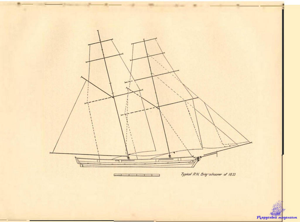 Чертеж балтиморской шхуны
