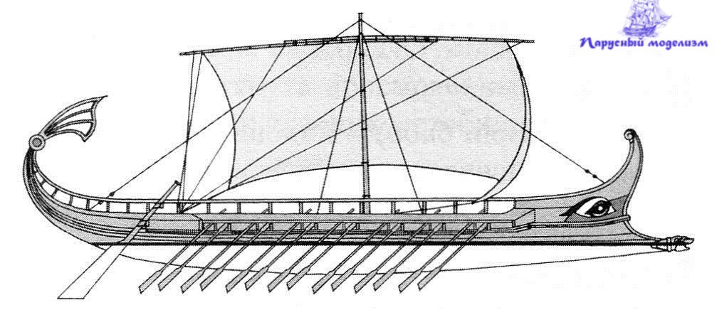 Рисунок греческий корабль